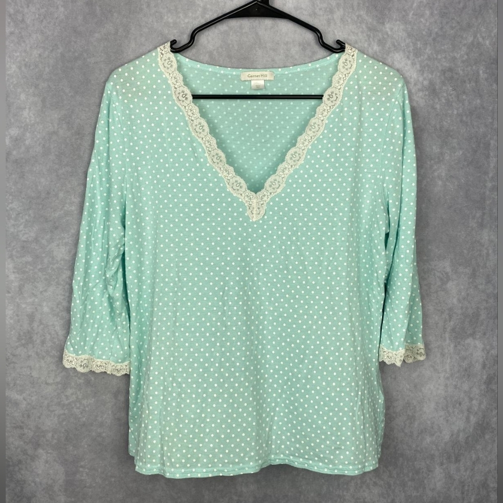 Garnet Hill Polka Dot Modal Cotton Women Top‎ Size M